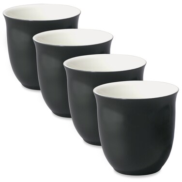 FORLIFE Japanese Teacup 65Ounce Black Graphite Set of 4
