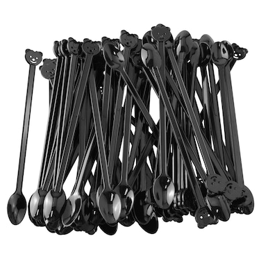 ZZLZX 200PCS Disposable Long Handle Plastic Coffee Stirrer Spoon Sticks Plastic Drink Stirrer Sticks Mini Tea Stirrer Spoon for Coffee Cocktail