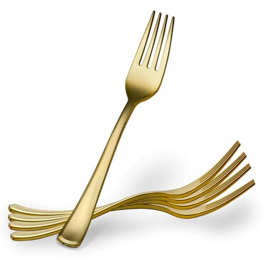 Plasticpro Disposable Heavy Duty Gold Plastic Cutlery Fancy Plastic Silverware Looks Like Real Gold Cutlery  Utensils Perfect for Catering Events Restaurants Parties and Weddings Forks 2204