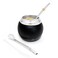BALIBETOV Yerba Mate Kit  Includes One Yerba Mate Cup and Bombilla Set  Stainless Steel Double Wall Thermal Yerba Mate Gourd and Bombilla Set Mate straw  Easy to clean and maintain Black