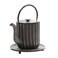 frieling Ja  Marage BlackSilver Cast Iron Teapot with Stainless Steel Infuser 34 oz