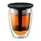 Bodum Tea For One Double 035Liter Wall Glass Tea Strainer 12Ounce 12 Oz K1115301US