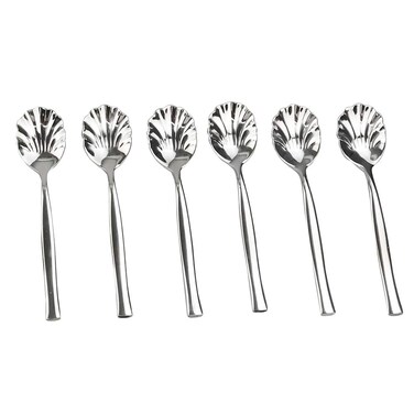 Idomy 12Piece Stainless Steel Shell Shape Sugar Spoon