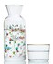 Wrenbury Bedside Water Carafe and Glass Set  700ml Glass Pitcher with Cup  Stylish Decanter Jug for Bedroom and Dining  Flora Design