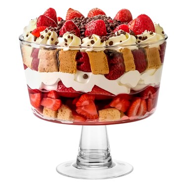 ELIXIR GLASSWARE Large Trifle Bowl Glass with Lid  Pedestal  Elegant Tableware Holiday Centerpiece  100oz 3L Capacity  Display Stand for Desserts Layered Salads Fruit Cakes