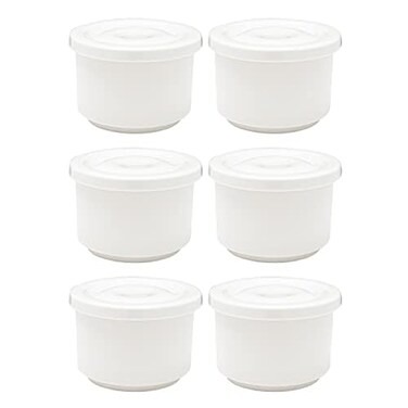 Vikko Soup Crocks With Lids 10 Ounce Modern White Soup Bowl with Cover Set of 4 Soup Dishes Dishwash Safe