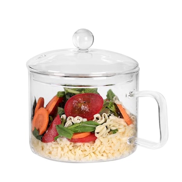 CZFWin Glass Soup Bowl with Lid and Handle 47 FL OZ Glass Ramen Noodle Bowl Microwave Safe