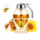 XIYUAN Honey dispenser syrup dispenser beautiful honeycomb honey jar honey jar with stand