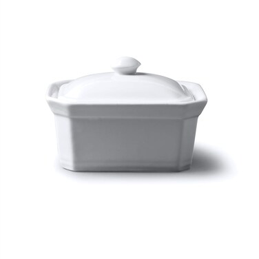 WM Bartleet  Sons 1750 ButterTerrine Dish with Lid White 135x11x9cm