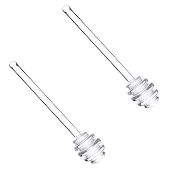 glasstore Glass Honey Dipper SticksHoney Dipper Spoons Stick Bee Honey Spoon Stirring Scooper For Durable Kitchen Honey Tools2pcs