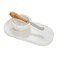 Creative CoOp White Marble Cheese Board Set with Bowl and Knife Medium