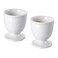 luzen 2Pcs Ceramic Egg Cups Porcelain Single Egg Stand Holders Egg Cup Tray Kitchen Gadgets Tools for Hard Boiled Eggs Breakfast Party Dinning White