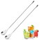 2Pcs Cocktail Spoon Long Handle Bar Spoon  12 Metal Spoons Drink Mixers for Cocktails Stainless Steel Spoons Stirring Spoons for Coffee Bar Accessories  Home Bar Mixing Spoon Long Handle Spoon Set