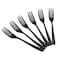 Vababa 16Piece Mirror Finish Black Stainless Steel Dessert Forks 72INCH
