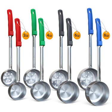 MeJOY Portion Control Serving Spoon Ladle utensil for Serving and Buffets Set of 8