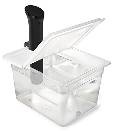 EVERIE Sous Vide Container 12 Quart EVC12 with Collapsible Hinged Lid Compatible with Anova Nano or AN500US00 or Anova Pro 30 Also Fits Instant Pot