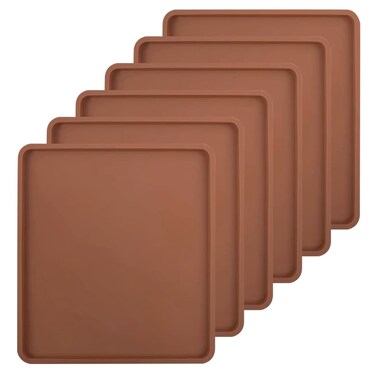 6 Pack Silicone Dehydrator Trays Compatible with Cosori CP267FD Nonstick Silicone Drye Sheets with Edge Multipurpose Reusable for Jerky Fruit Meat Herbs Vegetables Crackers