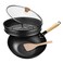 KYTD Nonstick Woks and Stir Fry Pans With Lid Steam Rack Wok Pan With Lid Ceramic Wok with Lid Nonstick Frying Wok Flat Bottom Induction Compatible 125 inch wok