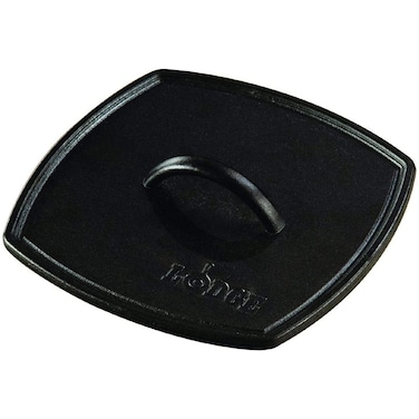 Lodge LPP3 Cast Iron Square Ribbed Panini Press 825inch