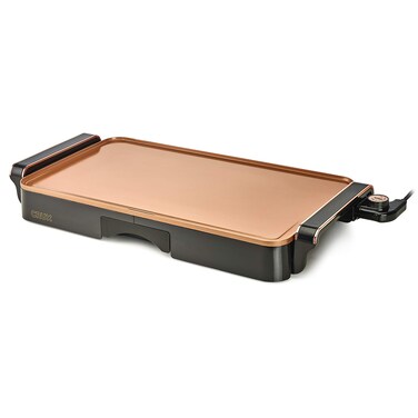 CRUX Electric Griddle with Nonstick Ceramic Coating CoolTouch Handles and SlideOut Drip Tray  Indoor Grill for Breakfast Eggs Pancakes and Burgers