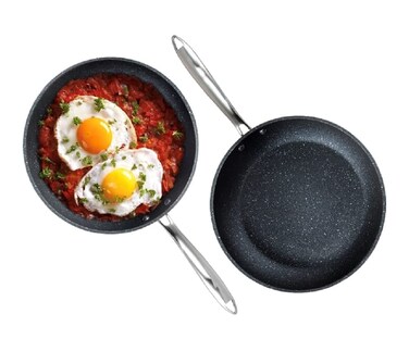 Granite Stone Professional Frying Pan Set Hard Anodized Ultra Nonstick 10  115 Pro Chefs Skillet Set Durable Granite Surface Coated 3x and Infused with Minerals  Diamonds Induction Capable