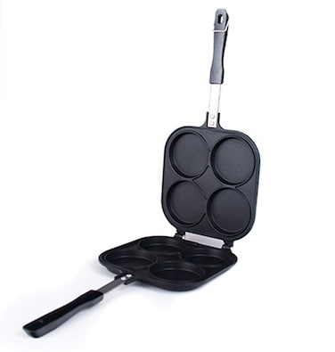Happy Sales HSOBYKP4B Japanese Obanyaki Pan 3 Inch Diameter Stuffed Pancake Toaster Nonstick Aluminum Pan