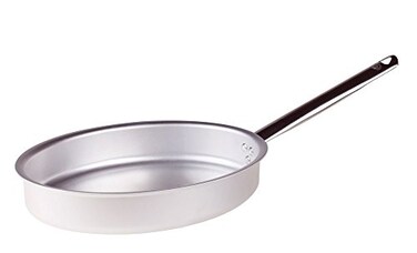 Pentole Agnelli Professional Aluminium 3 Mm Oval Fish Pan with Handle Diameter 34 Cm Silver