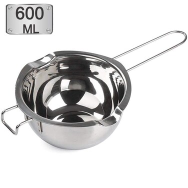 SONGZIMING Stainless Steel Double Boiler Pot with 600ML for Melting Chocolate Candy and Candle Making 188 Steel Universal Insert