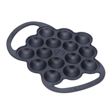 Victoria CastIron Poffertjes Dutch Pancake Pan with Loop Handles Preseasoned with Flaxseed Oil Made in Colombia