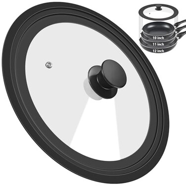 CasaCulina Universal Lid for Pots Fits 10 11 12 Diameter Pots and Pans