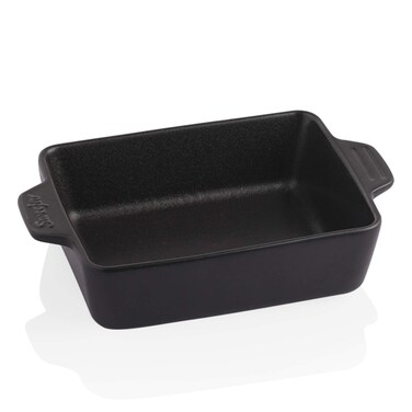 SWEEJAR Ceramic Baking Dish Rectangular Small Baking Pan with Double Handles 22OZ for Cooking Brownie Kitchen 65 x 49 x 18 InchesBlack