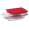 Pyrex Easy Grab 2Qt Glass Baking Dish with Lid Tempered Glass Baking Dish with Large Handles NonToxic BPAFree Lid Dishwashwer Microwave Freezer and PreHeated Oven Safe
