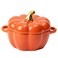 JUSTUP Dutch Oven Pot with Lid Pumpkin Pottery Dessert Saucepan Mini Baking Dish Cute Pumpkin Bowl Covered Dutch Oven Ceramic Stockpot PumpkinShaped Casserole Orange