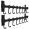Dseap Pot Rack  Pots and Pans Hanging Rack Rail with 8 Hooks Pot Hangers for Kitchen Wall Mounted Black 2 Packs