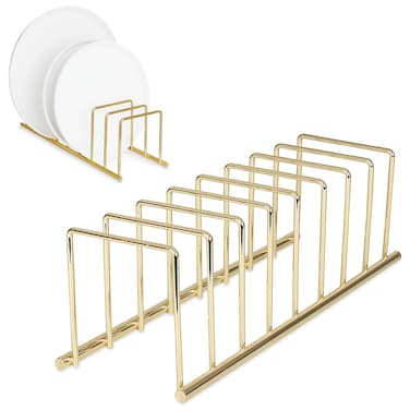Spectrum Diversified Dish Drying Rack for Kitchen Counter Euro Kitchen Organizer Gold  SpaceSaving Dish Rack Holder  Dish Drainer for Pots  Pans Plates Cutting Boards Serving Trays  Lids
