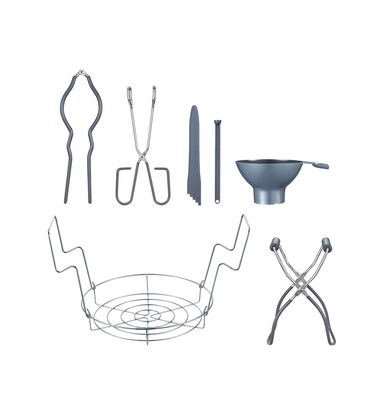 CONCORD 7 Pieces Premium Stainless Steel Canning Set Starter Kit wRack No Rust Extra Stability BULK PACKS Canning Set