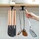 Nmgkokew 2 Pieces Kitchen Utensil Holder 360 Rotating Kitchen Utensils Hook Rack No Drilling Hook Rack for Kitchen Utensils with 6 Hooks Kitchen Tool Holder Rack for KitchenBathroomWardrobe
