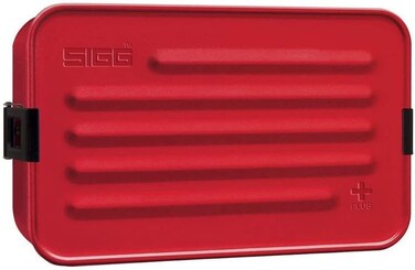 SIGG  Metal Lunch Box  With Food Separator  Dishwasher  Microwave Safe Leakproof BPA Free  Aluminum  Plus Red L