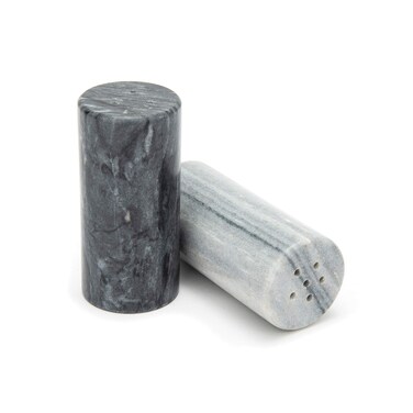Fox Run White and Black Marble Salt and Pepper Shaker Set Set of 2