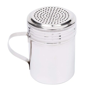 Tezzorio 10 Oz Stainless Steel Dredge Shaker with Handle Spice Dispenser for CookingBaking
