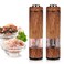 Zoolc Electric Salt and Pepper Grinder Set Batery Operated Automatic Salt and Pepper Grinder OneHanded Operation Salt and Pepper Grinder with LED light Adjustable Coarseness Wood