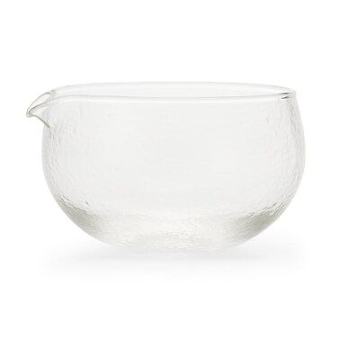 Senbird Handcrafted Glass Matcha Bowl Chawan with Spout Borosilicate Glass Tea Bowl 400ml 135oz