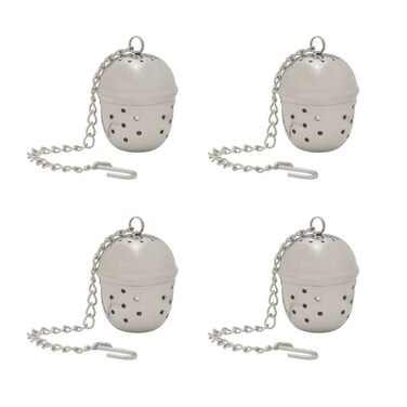 HIC Kitchen Mini Tea Ball Infusers 188 Stainless Steel Set of 4 For Loose Leaf Tea and Mulling Spices