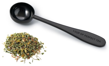 Pure Matcha Loose Leaf Tea Spoon Measure  One Cup of Perfect Tea  Stainless Steel Scoop Black