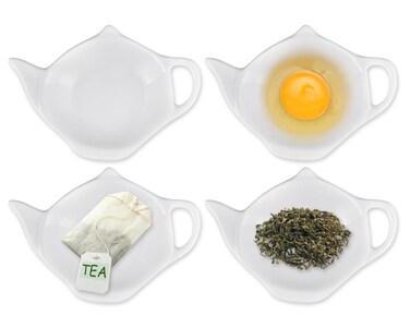 DS DISTINCTIVE STYLE Teapot Shaped Bag Holder  White 4 Pieces