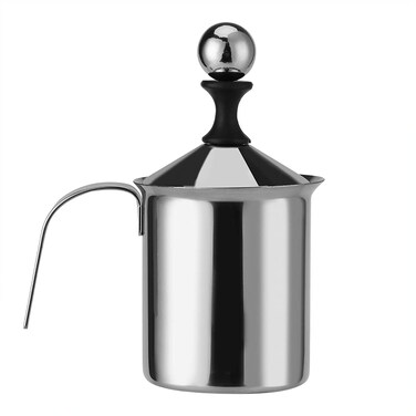 Eboxer Foam Maker Stainless Steel Manual Milk Frother Manual Operated Milk Foam Maker with Doublefrothscreen for Cappuccino Coffee Latte Hot Chocolate400ML
