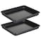 Walooza 11 Inch Baking Sheets Pan Nonstick Set of 2 1inch Deep Baking Trays 11X9 Inch Cookie Sheet Replacement Toaster Oven Tray Non Toxic  Heavy Duty  Easy Clean