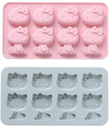 Gold INKU Hello Kitty Silicone Molds 2Packs Fondant hello kitty Cake MoldIce MoldChocolate tray for Sugarcraft Birthday Cake Decoration