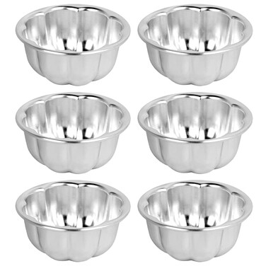 Weilan 6PCS Egg Tart Molds Flower Shape Nonstick Pudding Pan Cupcake Muffin CupsAluminum Alloy Cake Tartlets Baking Tool 35 x16inch