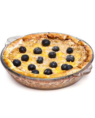 ZYER Small Pie Plate Easy Grab Glass Pie Pan with Handles Pie Dish for Baking 65 Inch